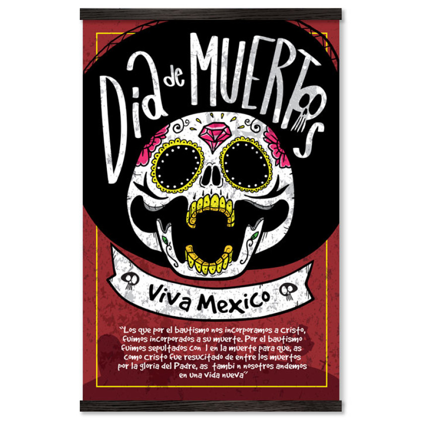 Mexican Skull and Prayer - Big Poster