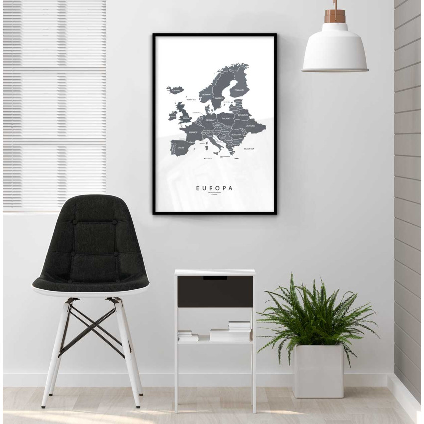 Modern map of Europe 50x70cm trendy poster
