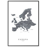 Modern map of Europe 50x70cm trendy poster