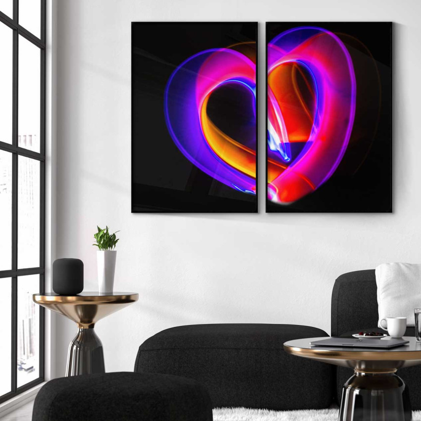 Neon Heart - Poster in Two Pieces