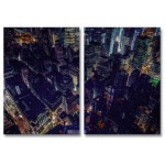 New York's skyskrapor från ovan - Tavla i två delar New York's skyskrapor från ovan - Tavla i två delar