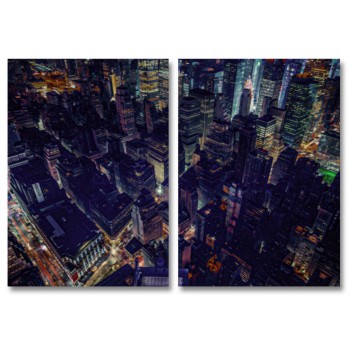 New York's skyskrapor från ovan - Tavla i två delar