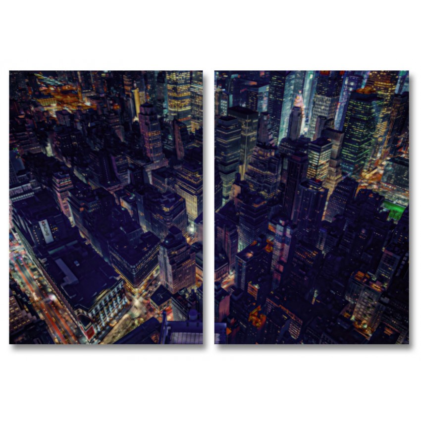 New York's skyskrapor från ovan - Tavla i två delar New York's skyskrapor från ovan - Tavla i två delar