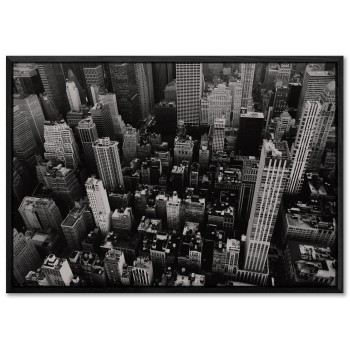 New York Skyskrapor från Luften - Svartvit Poster