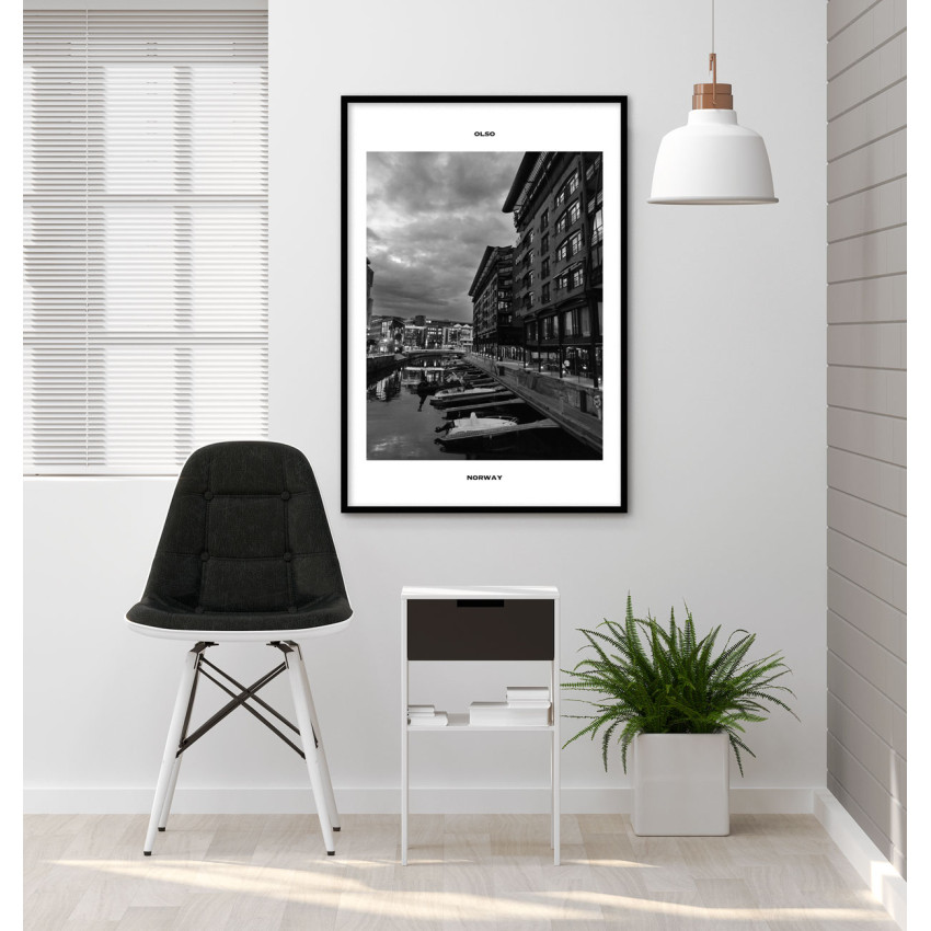Oslo Norway - Simple Black and White Poster