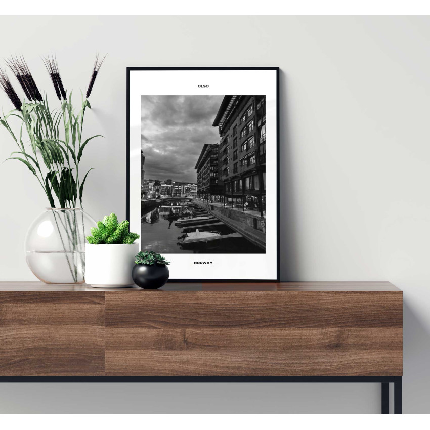 Oslo Norway - Simple Black and White Poster