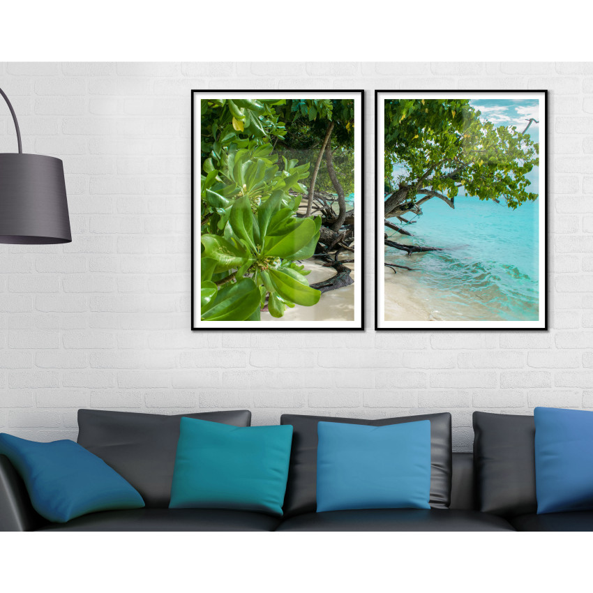 Palm trees by the Beach - Two Piece Poster