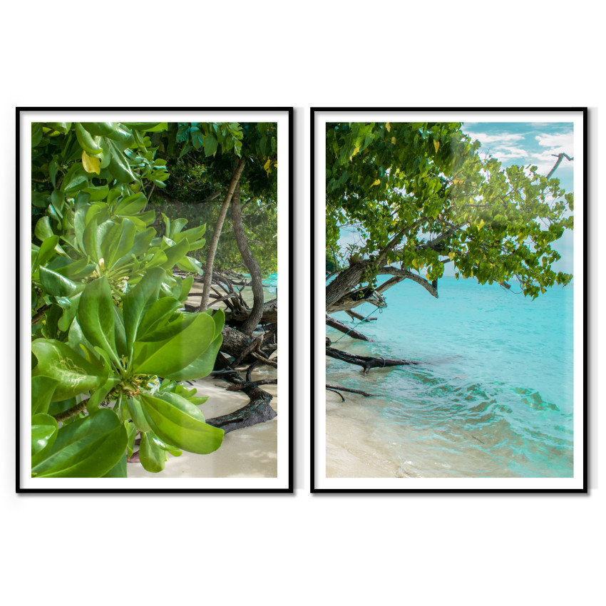 Palm trees by the Beach - Two Piece Poster