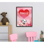 Panda in air balloon 50x70cm kids personal poster