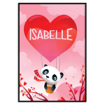 Panda in air balloon 50x70cm kids personal poster