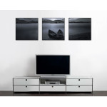 Panorama Lake and Boats - Big Poster in Three Pieces