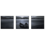 Panorama Lake and Boats - Big Poster in Three Pieces