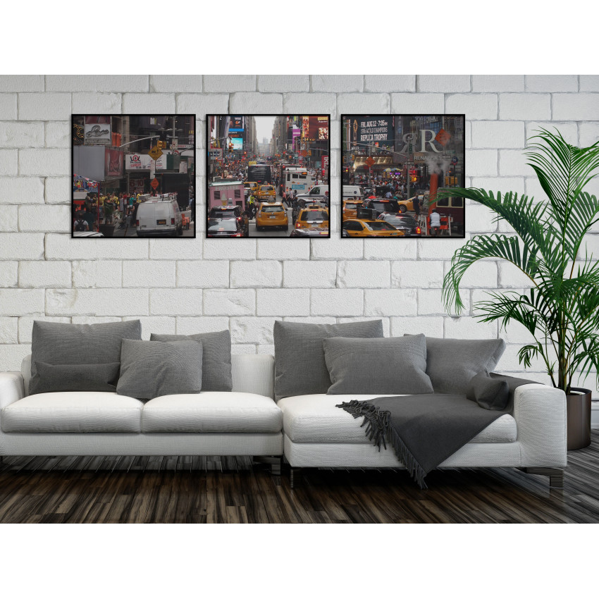 Panorama Traffic Jam in New York - Three Pieces