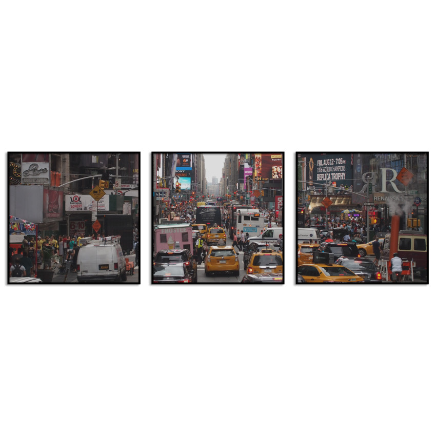 Panorama Traffic Jam in New York - Three Pieces
