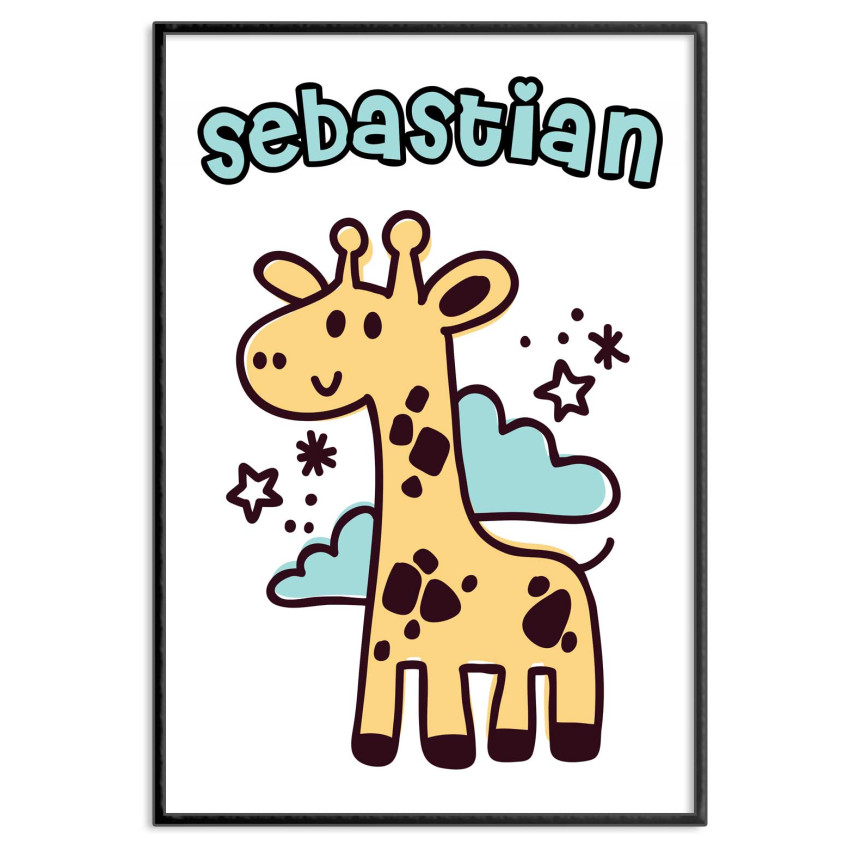 Personal kids room poster - Cute giraffe