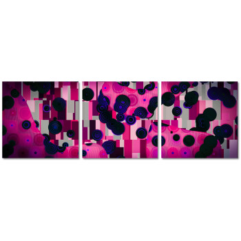 Rosa Abstrakt och Lila - Tredelad Poster