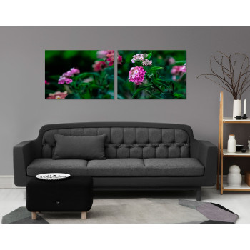 Pink Flowers in the Green Nature - Big Poster in Two Pieces