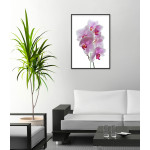 Pink Flowers with White Background - Poster