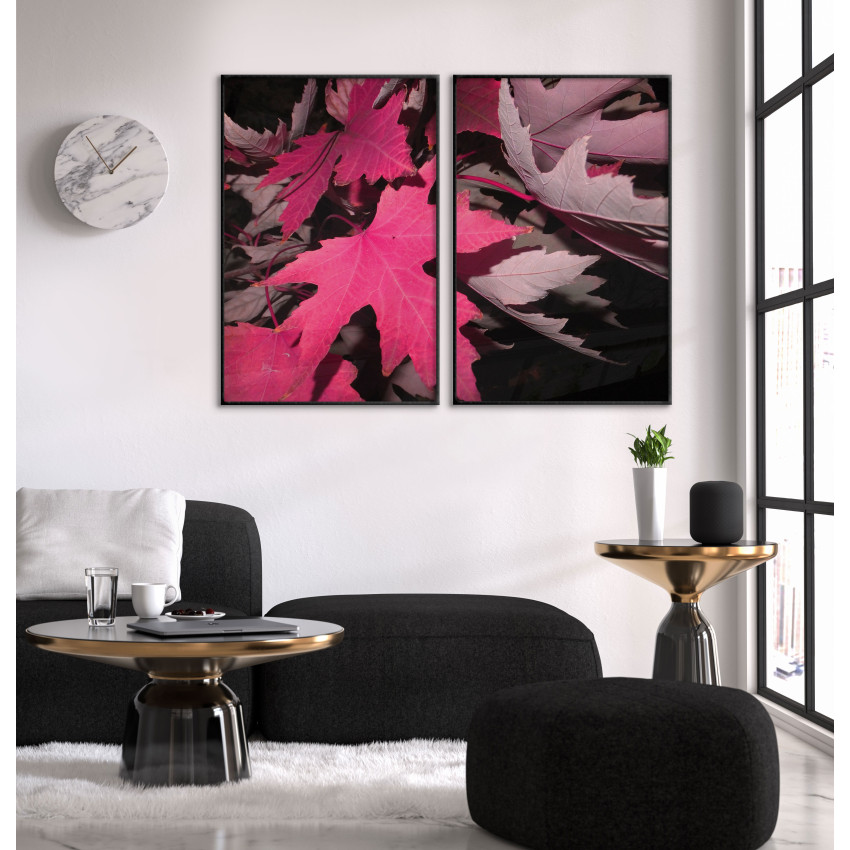 Pink leaves - Two piece poster