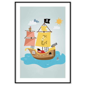 Pirate ship kids poster 50x70cm