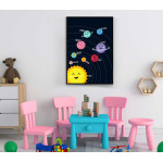 Planets in swedish 50x70cm Kids poster