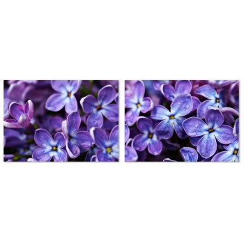 Lila vackra blommor - Stor tavla i två delar