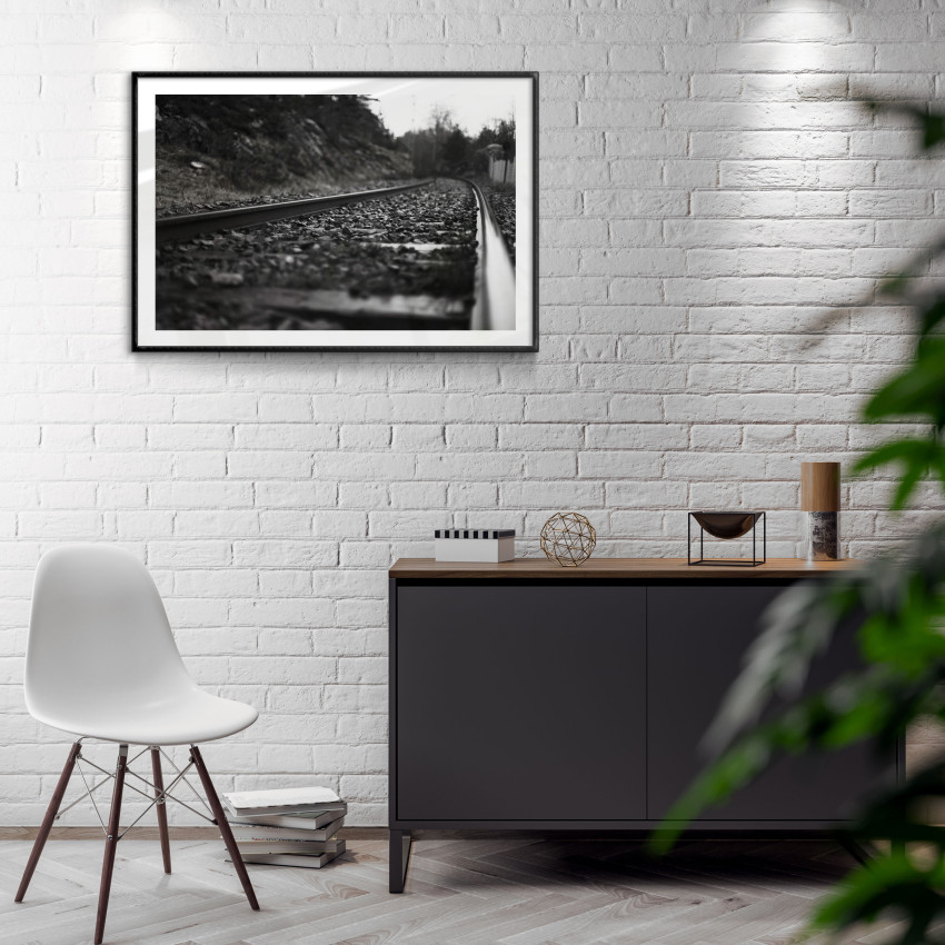 Railway in Black and White - Poster