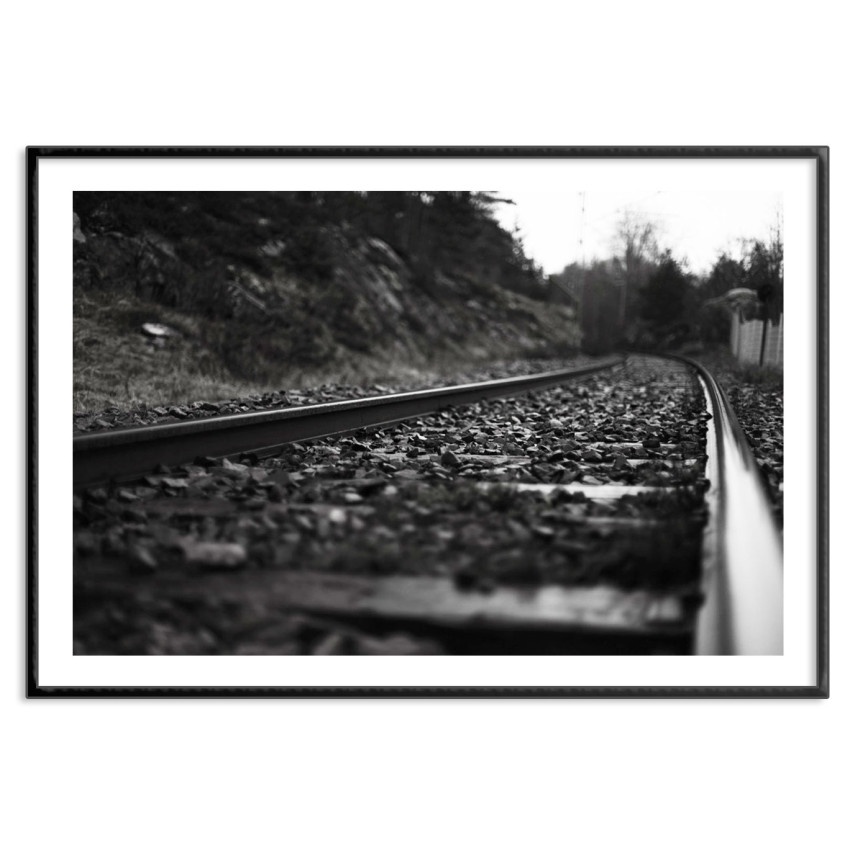 Railway in Black and White - Poster