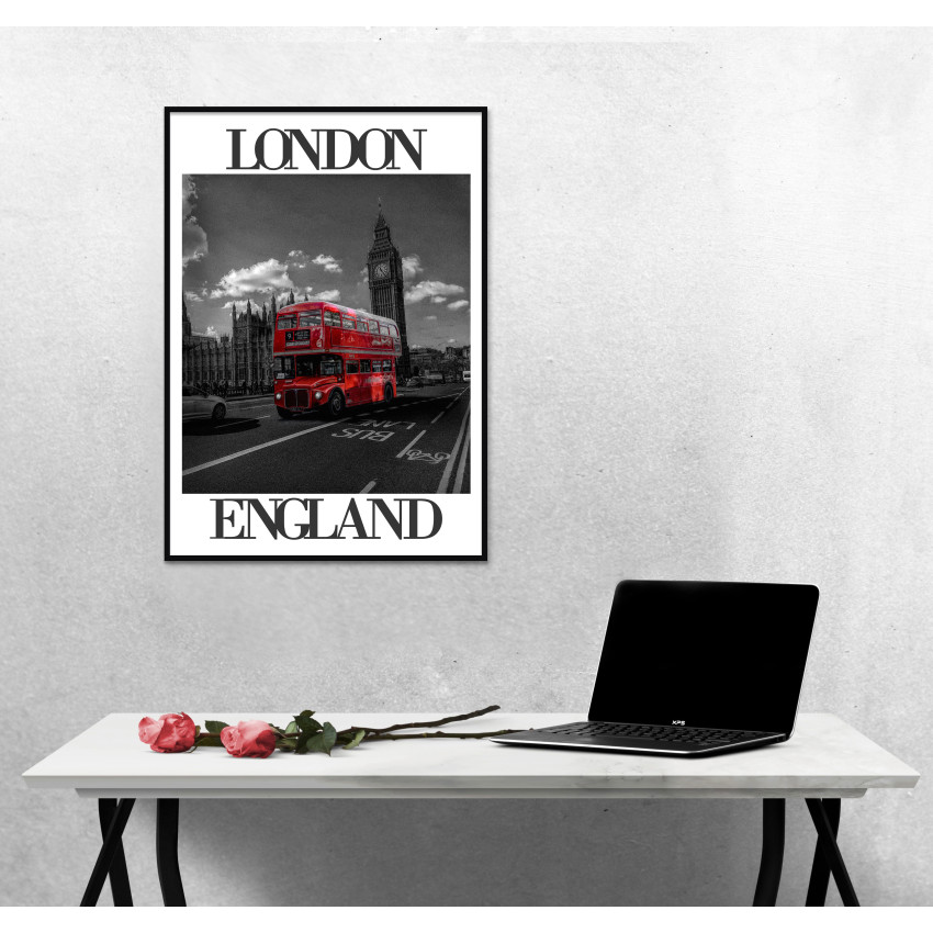 Red Bus and Big Ben in London - Classic Poster