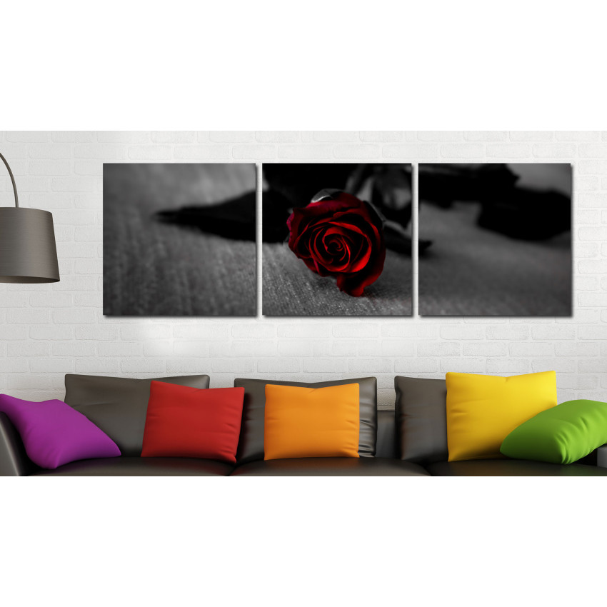 Red Rose Darkness - Poster in Three Pieces