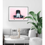 Retro camera  50x70cm pink poster
