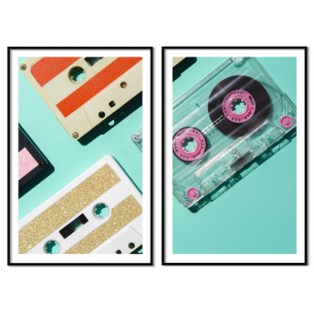 Retro music tapes 50x70cm x 2 posters