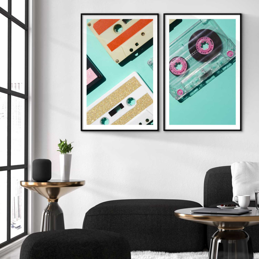Retro music tapes 50x70cm x 2 posters