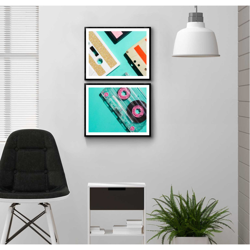 Retro music tapes 50x70cm x 2 posters