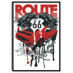 Route 66 med Klassisk Bil - Affisch