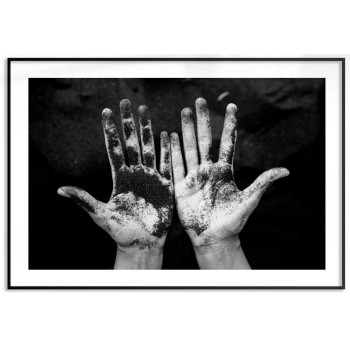 Sandy hands 50x70 cm poster