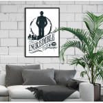 Silhouette Man in Hat  - Black and White Poster