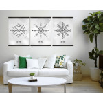 Simply Snowflakes - Big Black and White Poster in Three Pieces