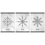 Simply Snowflakes - Big Black and White Poster in Three Pieces