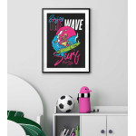 Skeleton surfer 50x70cm sports poster