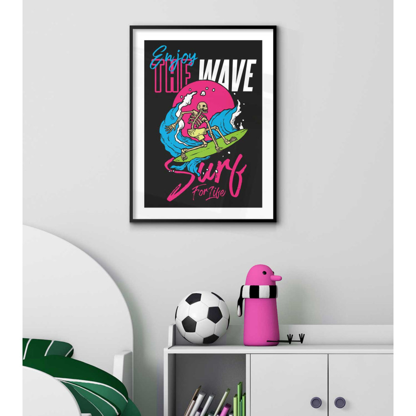 Skeleton surfer 50x70cm sports poster