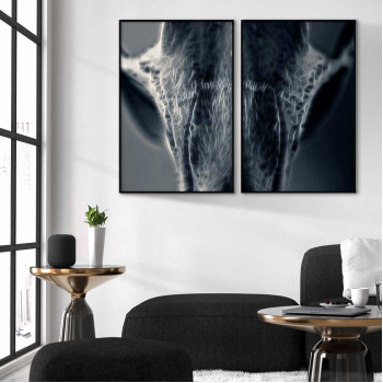 Skull in Neon - Two Piece Poster