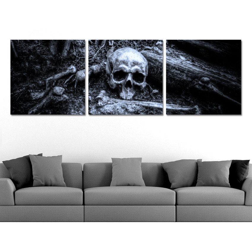 Skull in the Woods - Poster in Three Pieces