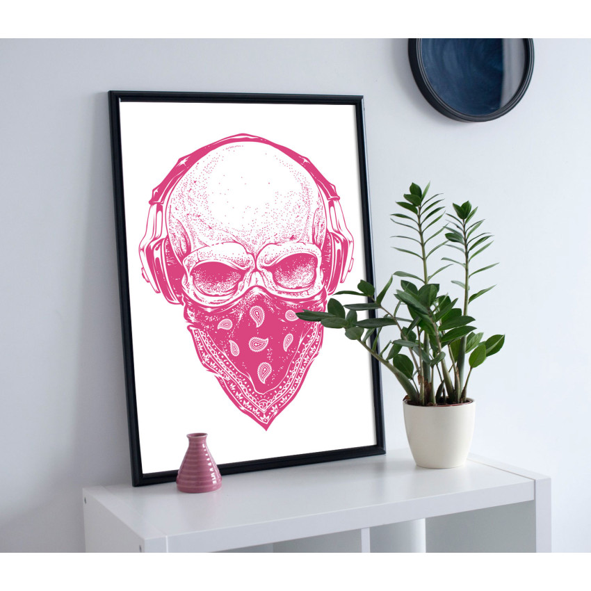 Skull - Simple Pink Poster