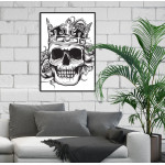 Skull with Crown and Roses - Poster