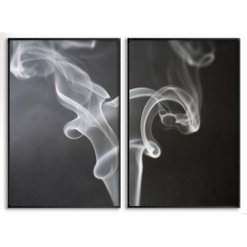 Abstrakt rök - Svartvit poster i två delar