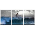 Surfer on Waves - Poster in Three Pieces
