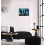 Turkosa lampskärmar - Poster i två delar