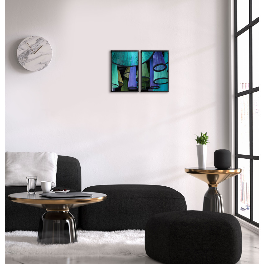 Turkosa lampskärmar - Poster i två delar