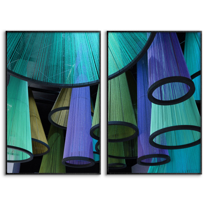 Turkosa lampskärmar - Poster i två delar